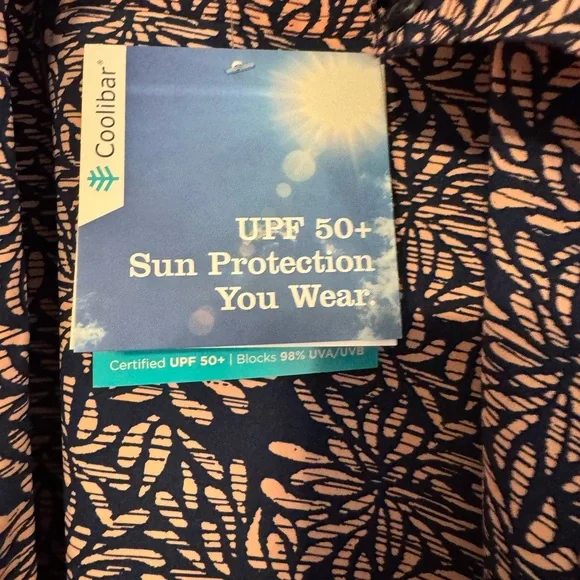 Coolibar Women's Santorini Tunic Long Sleeve Shirt sz L Peachy Pink Flowers - Picture 4 of 5